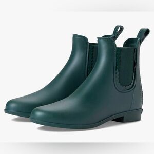 Jack Rogers Hunter Green Sallie Rain Boots Ankle Bootie Pull‎ On Waterproof